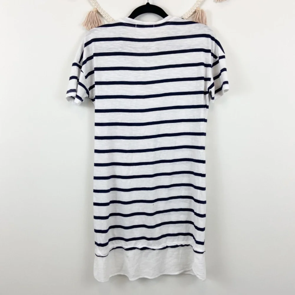 Stateside White Blue Striped Shirt Dress Sz XS - Picture 2 of 7